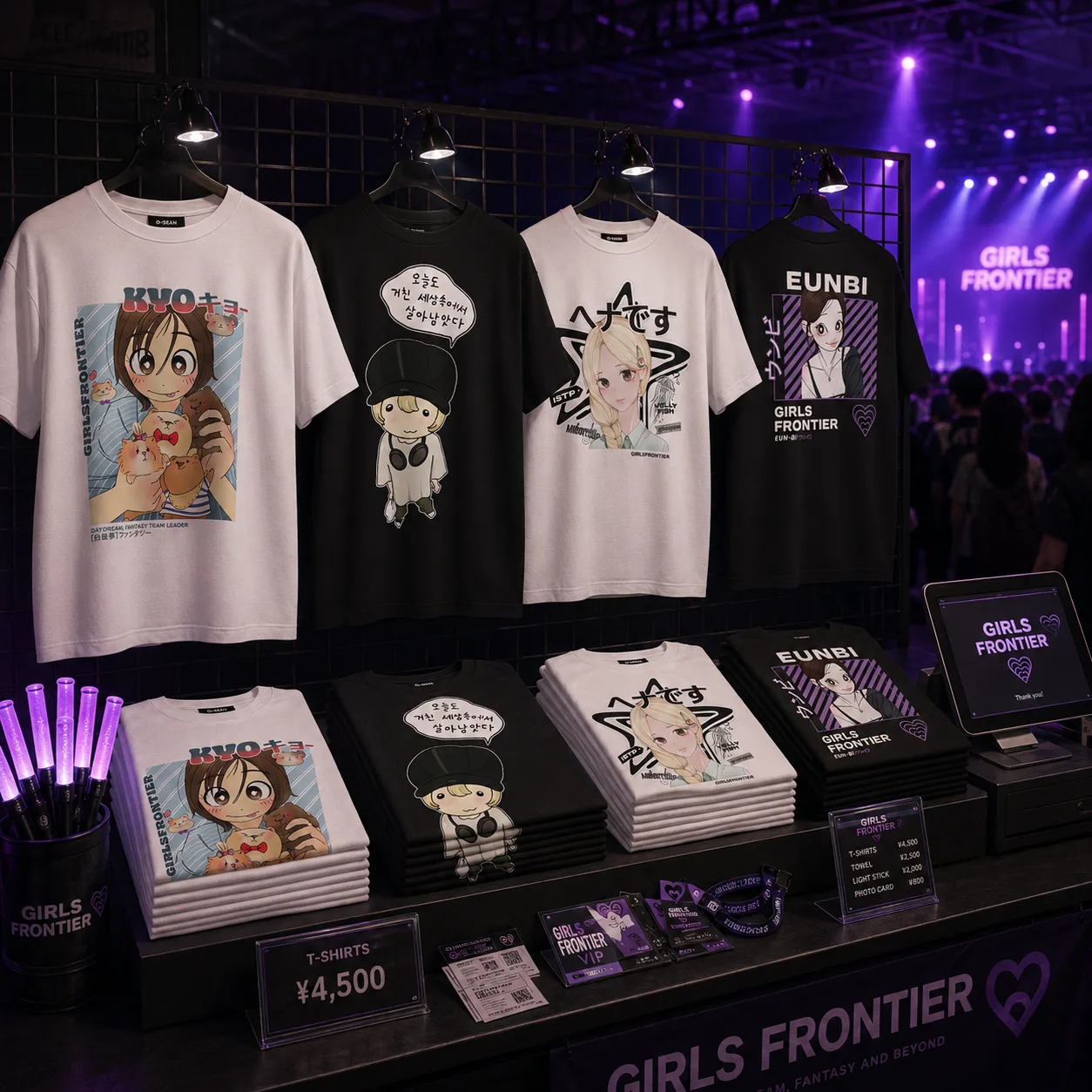 특전소녀전선 아이돌 콘서트 티셔츠 860장,
일러스트 작가 5명과 콜라보로 50일 제작 커버 6